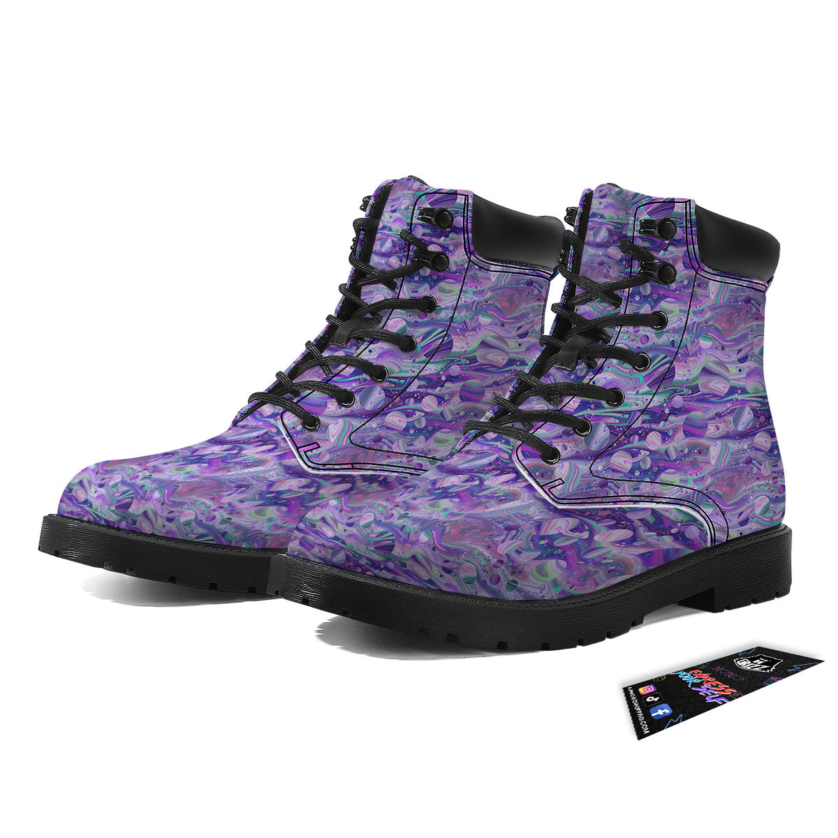 Planets Fantasy Print Pattern Boots-grizzshop