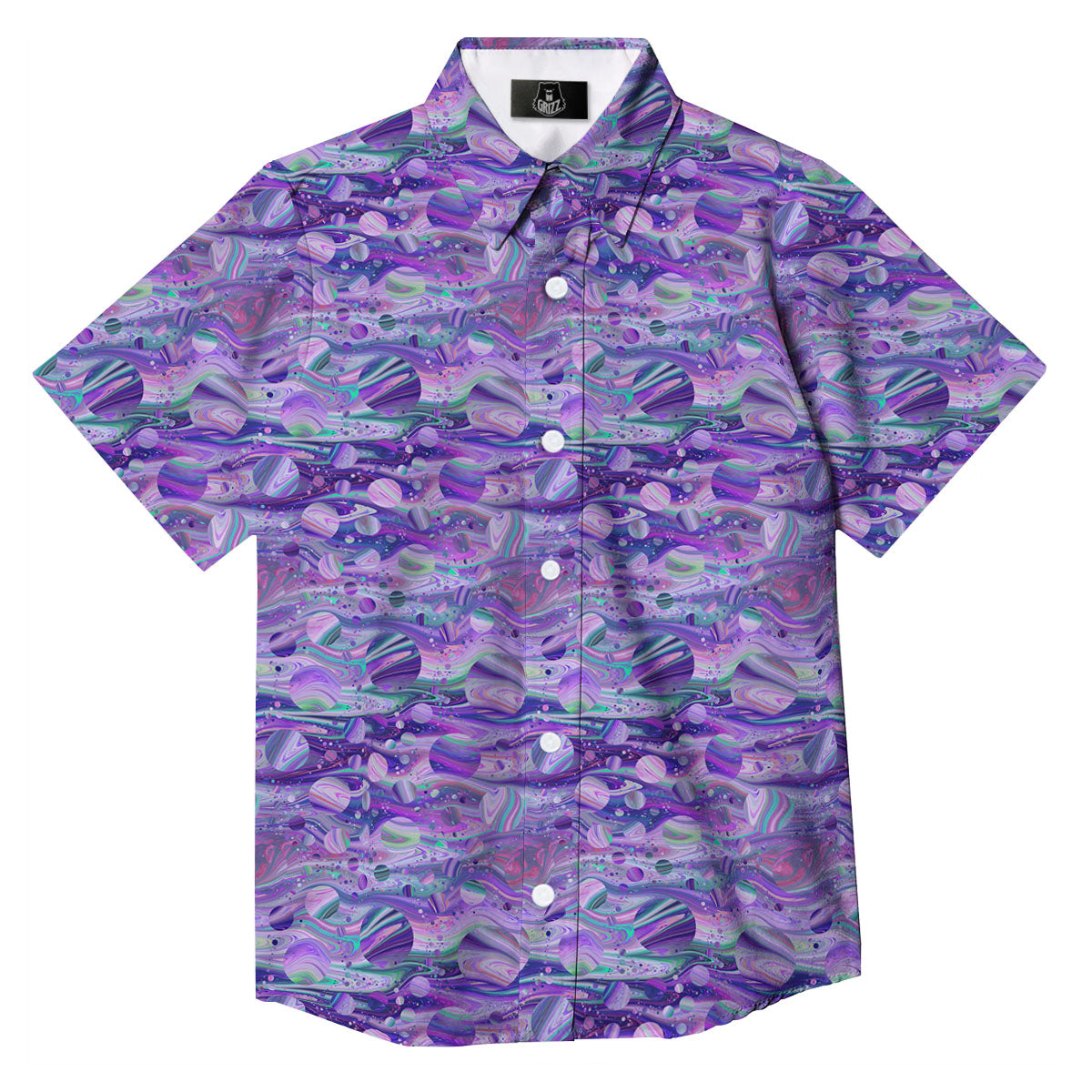 Planets Fantasy Print Pattern Button Up Shirt-grizzshop