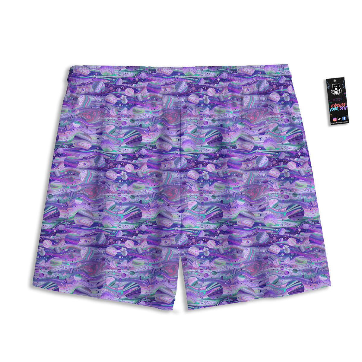 Planets Fantasy Print Pattern Mesh Shorts-grizzshop