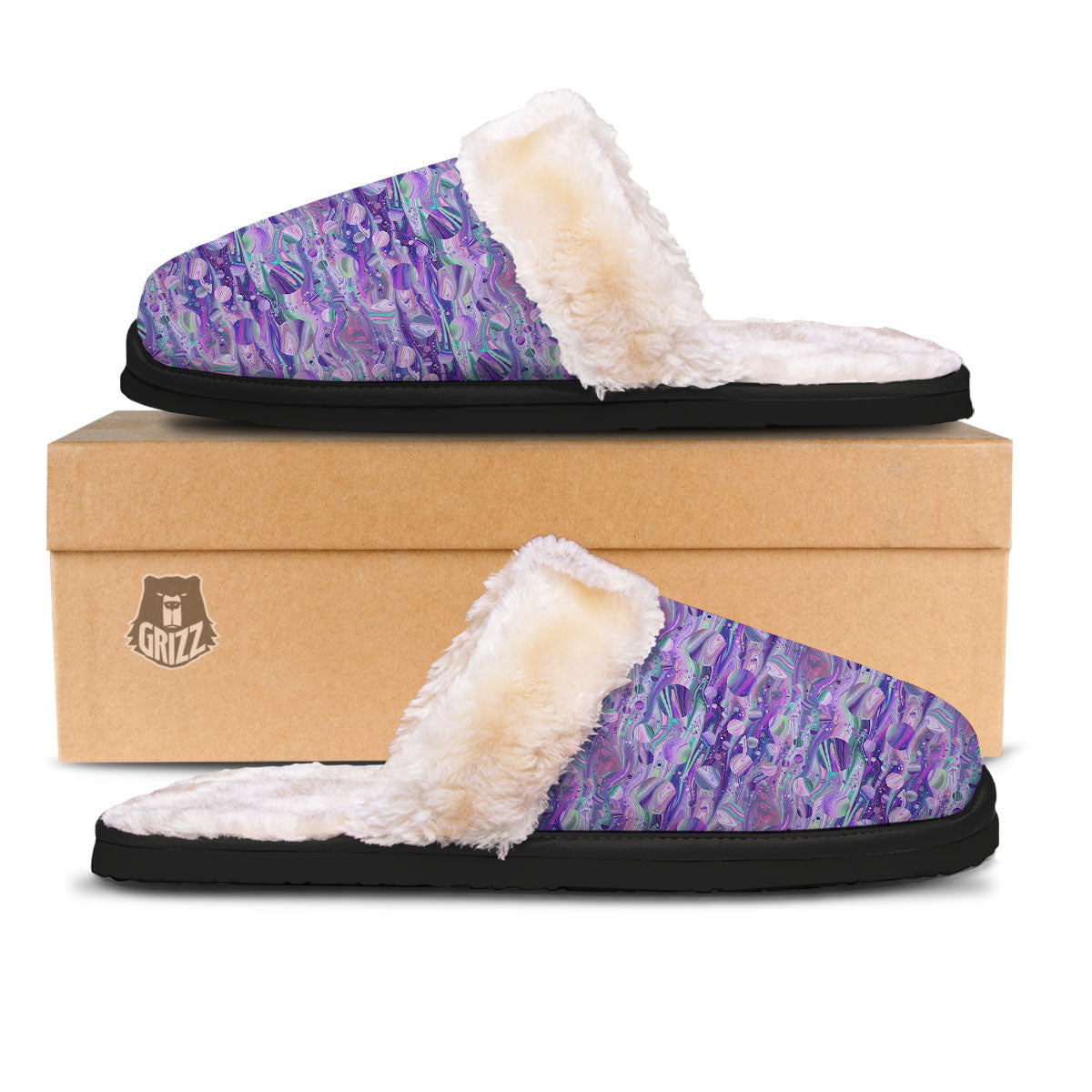 Planets Fantasy Print Pattern Slippers-grizzshop