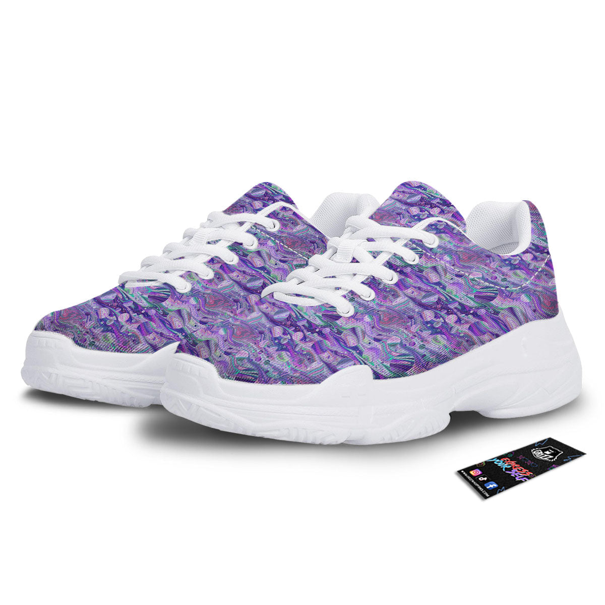 Planets Fantasy Print Pattern White Chunky Shoes-grizzshop