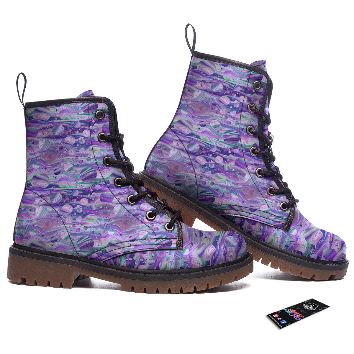 Planets Fantasy Print Pattern Work Boots-grizzshop