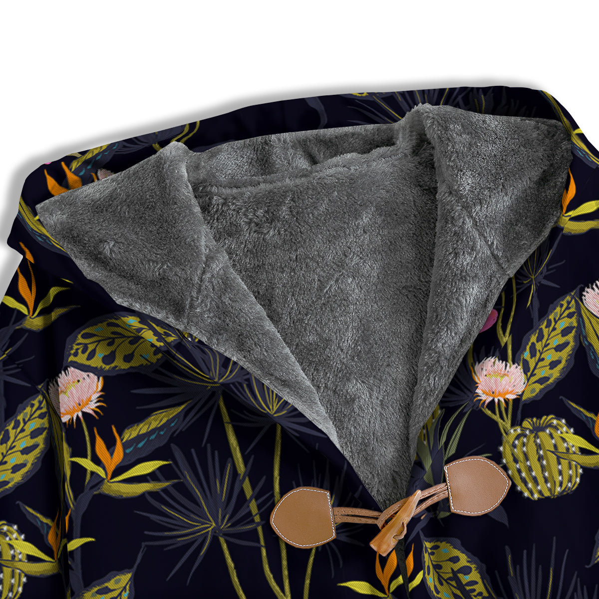 Plant Black Cactus Print Pattern Men's Windbreaker Jacket-grizzshop