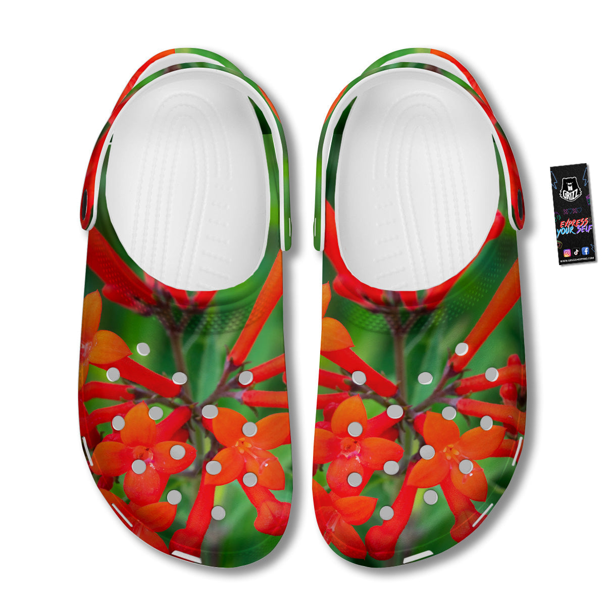 Plant Bouvardia Print Clog-grizzshop