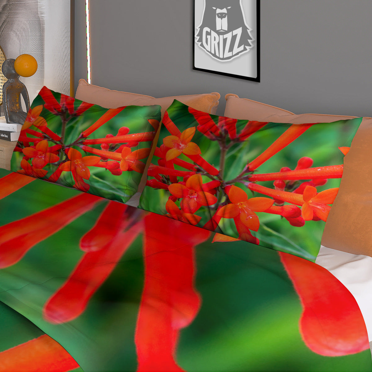 Plant Bouvardia Print Duvet Cover Bedding Set-grizzshop