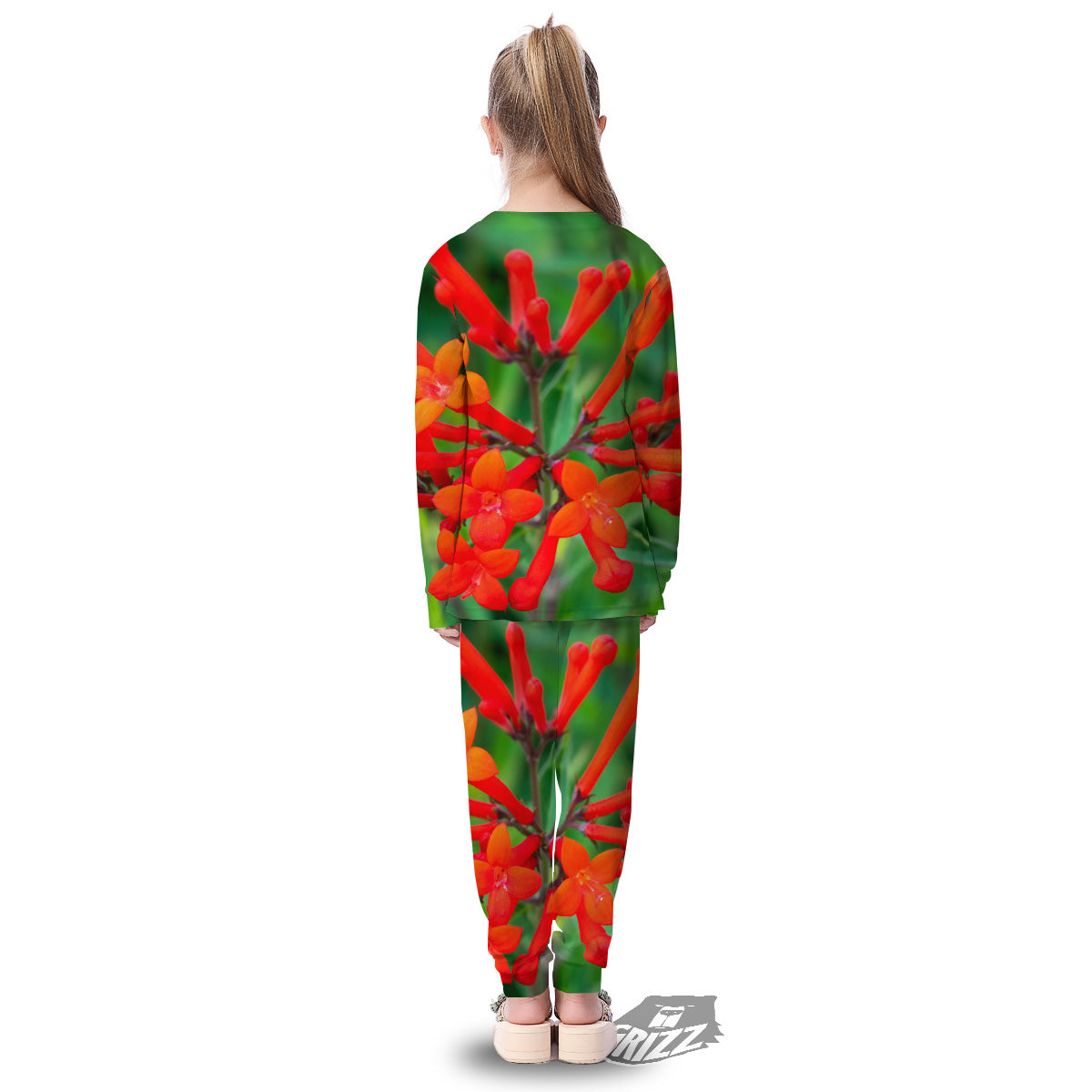 Plant Bouvardia Print Kid's Pajamas-grizzshop