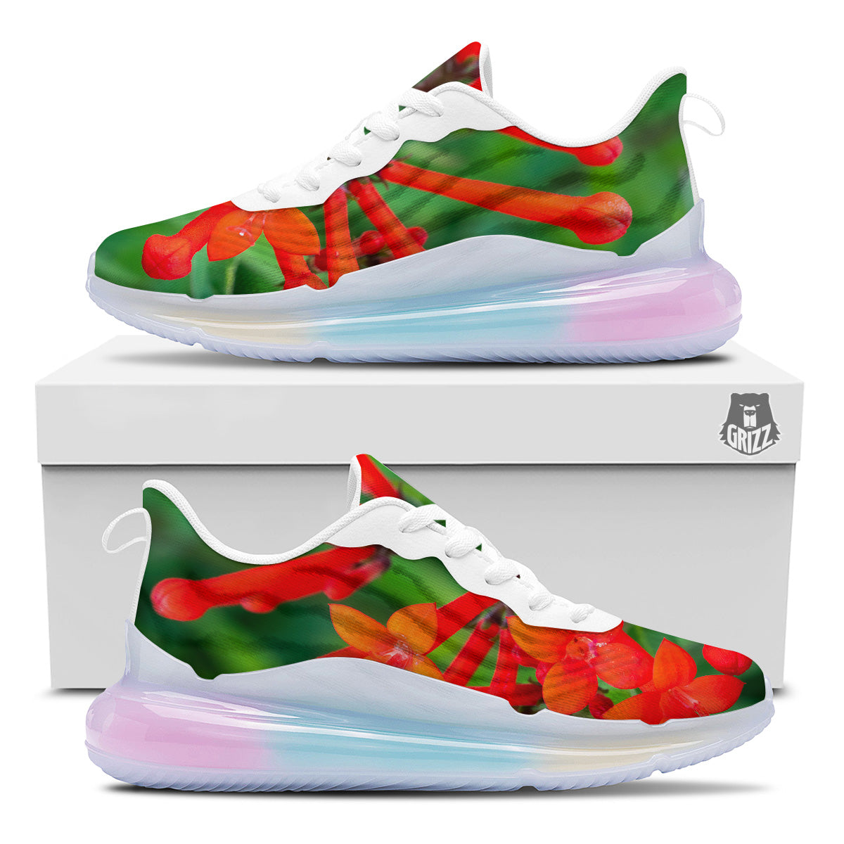 Plant Bouvardia Print Running Sneakers-grizzshop