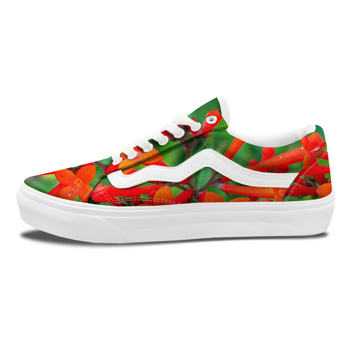 Plant Bouvardia Print Skate Shoes-grizzshop