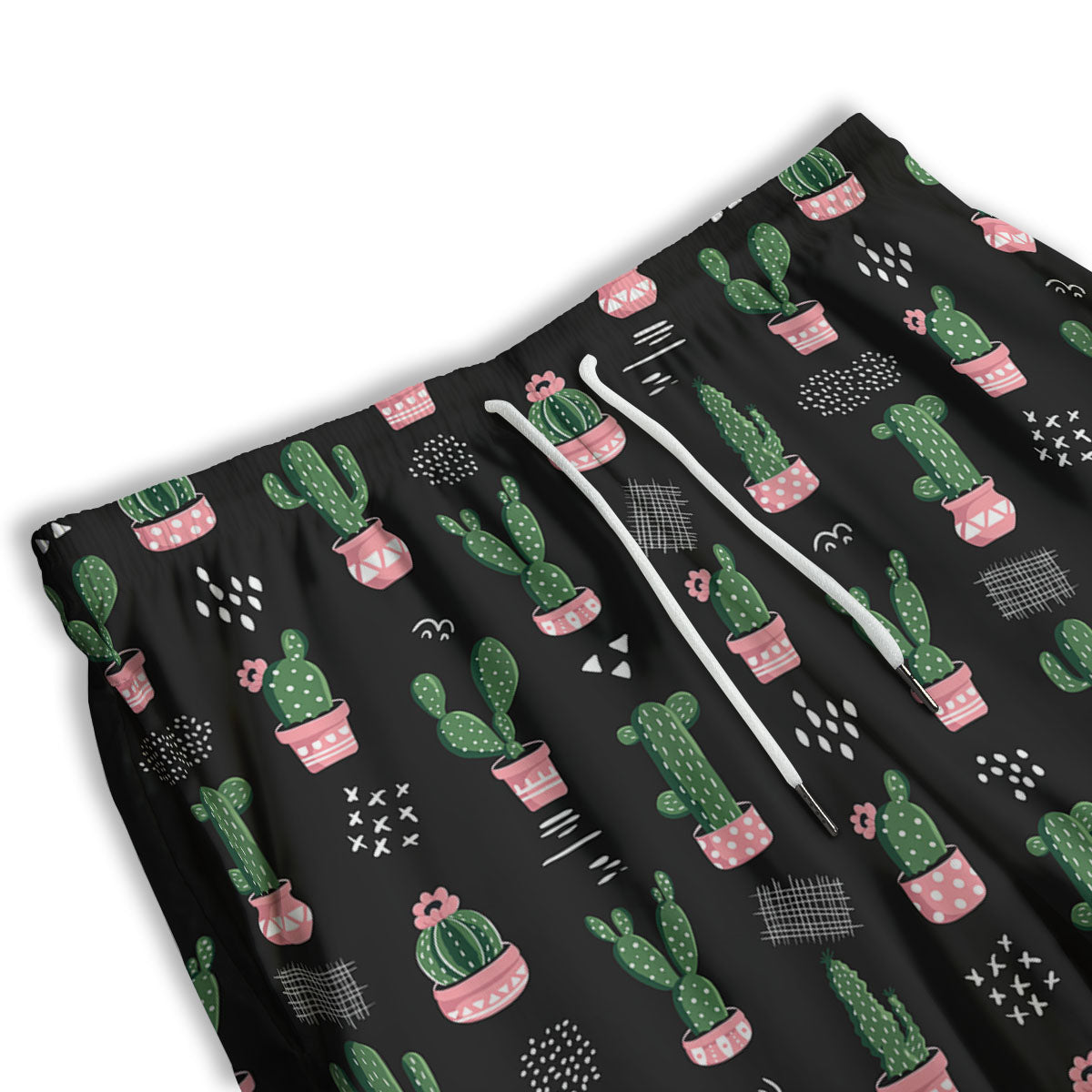 Plant Cute Cactus Print Pattern Men's Athletic Shorts