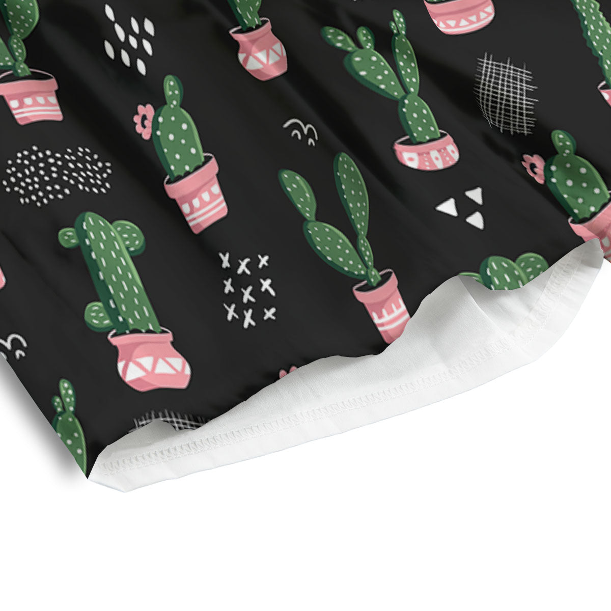 Plant Cute Cactus Print Pattern Men's Athletic Shorts