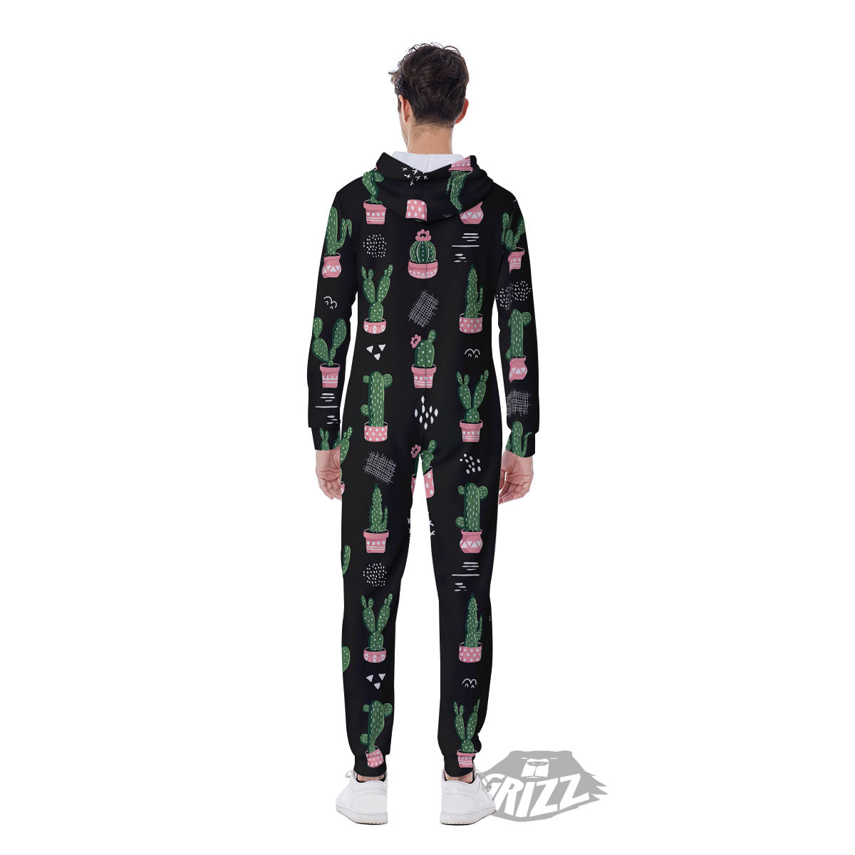 Plant Cute Cactus Print Pattern Men's Jumpsuit-grizzshop