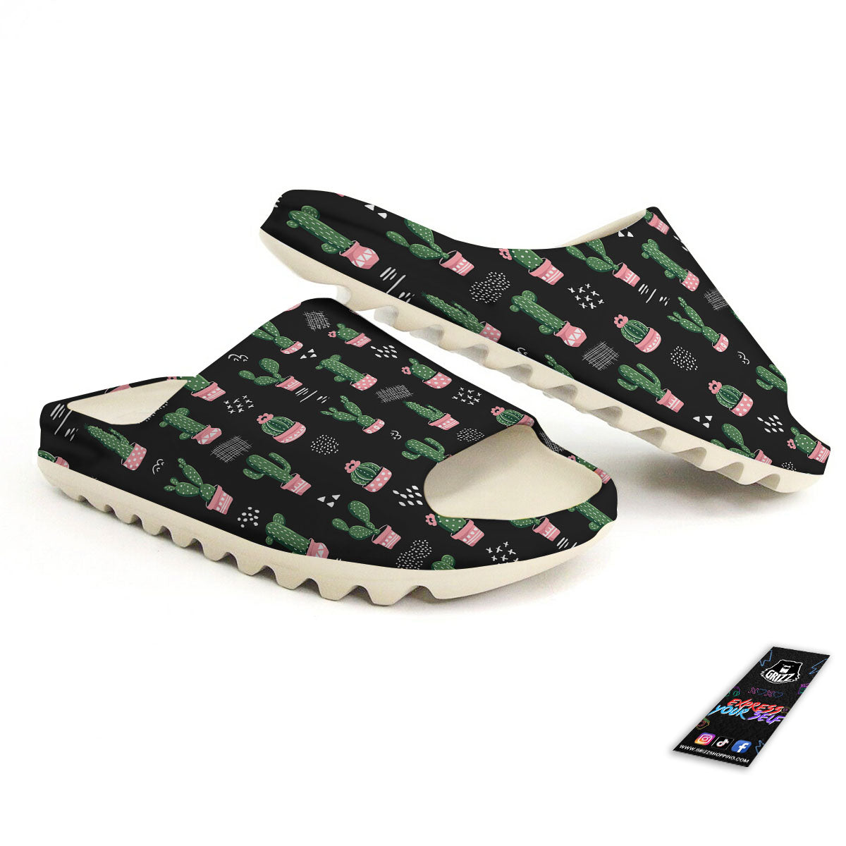 Plant Cute Cactus Print Pattern Sandals-grizzshop