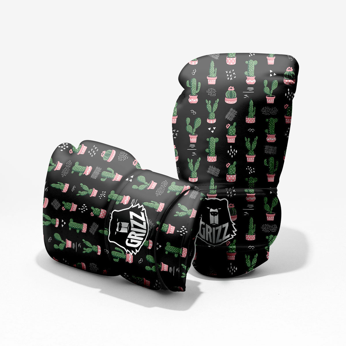 Plant Cute Cactus Print Pattern Pro Boxing Glove