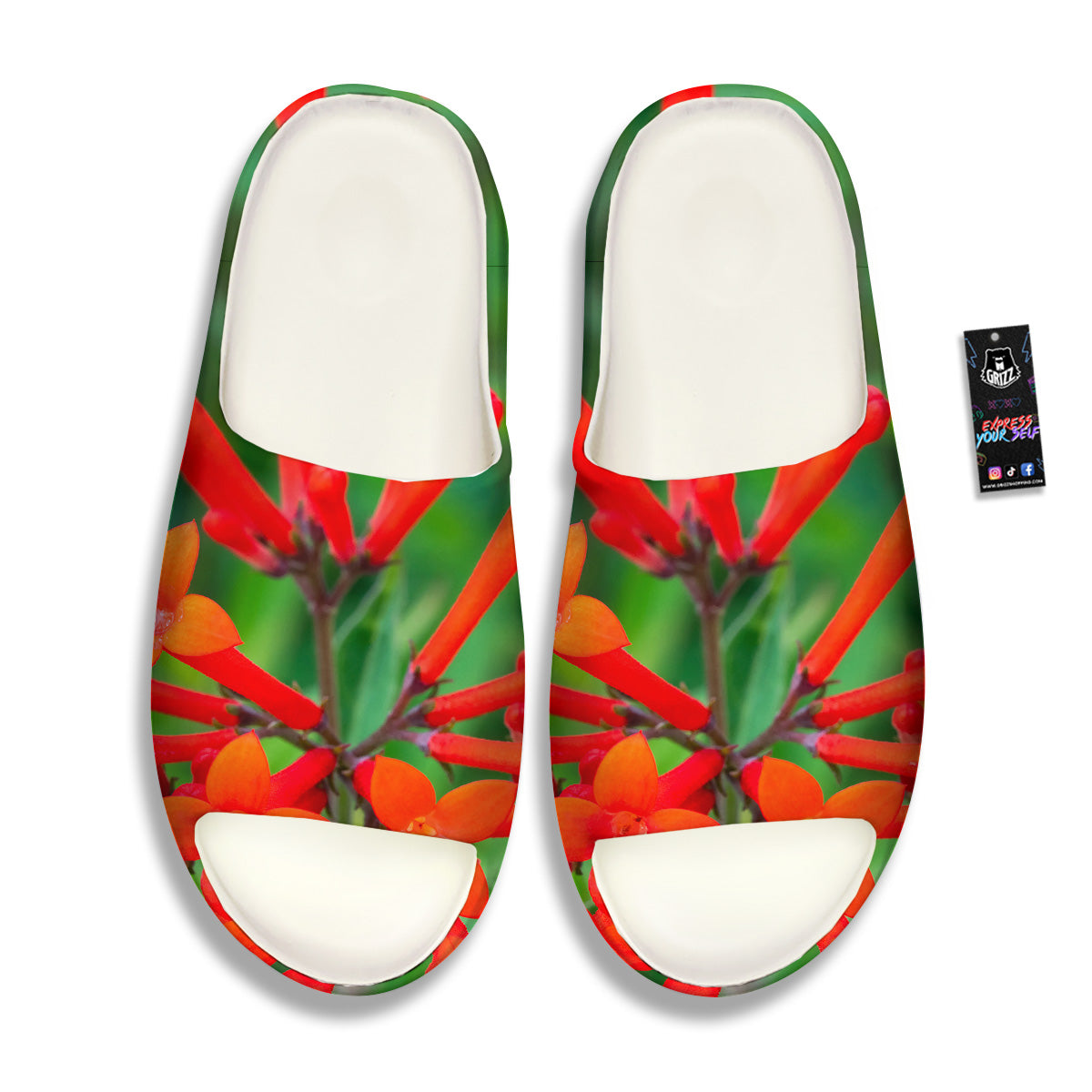 Plant Bouvardia Print Sandals