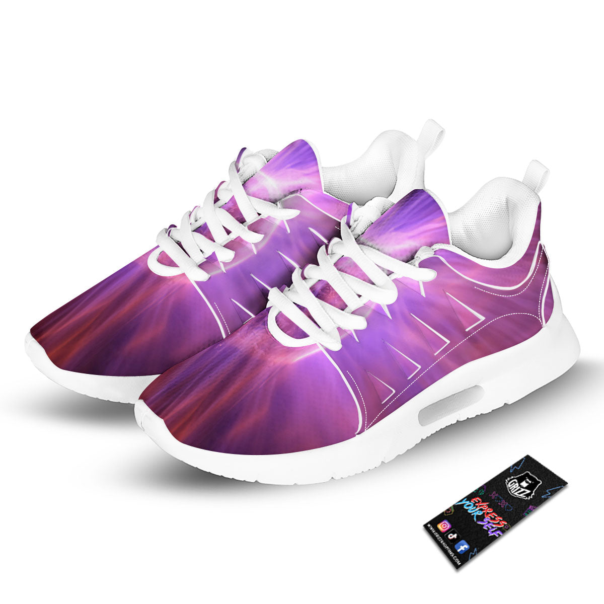 Plasma Ball Purple Print Tennis Shoes-grizzshop