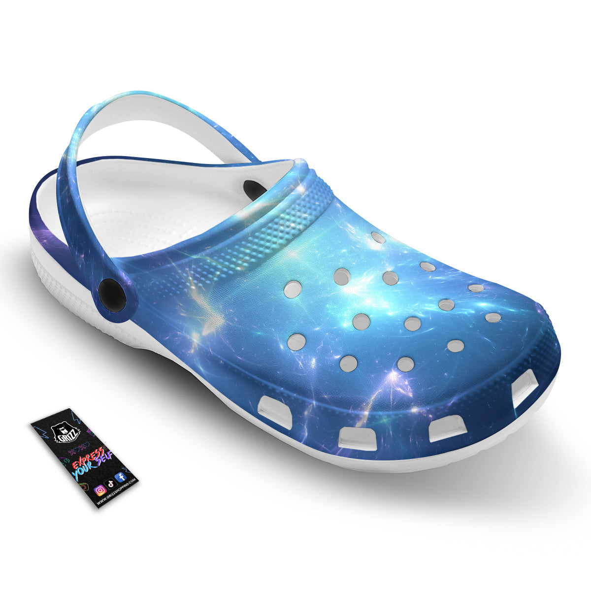 Plasma Blue Print Clog-grizzshop
