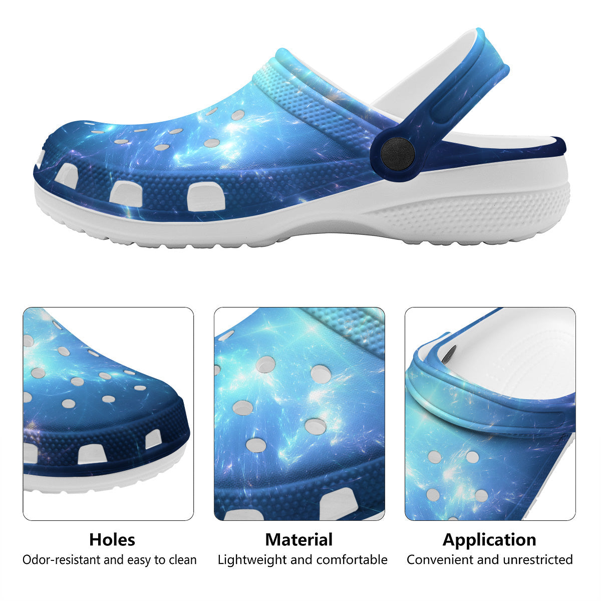 Plasma Blue Print Clog-grizzshop