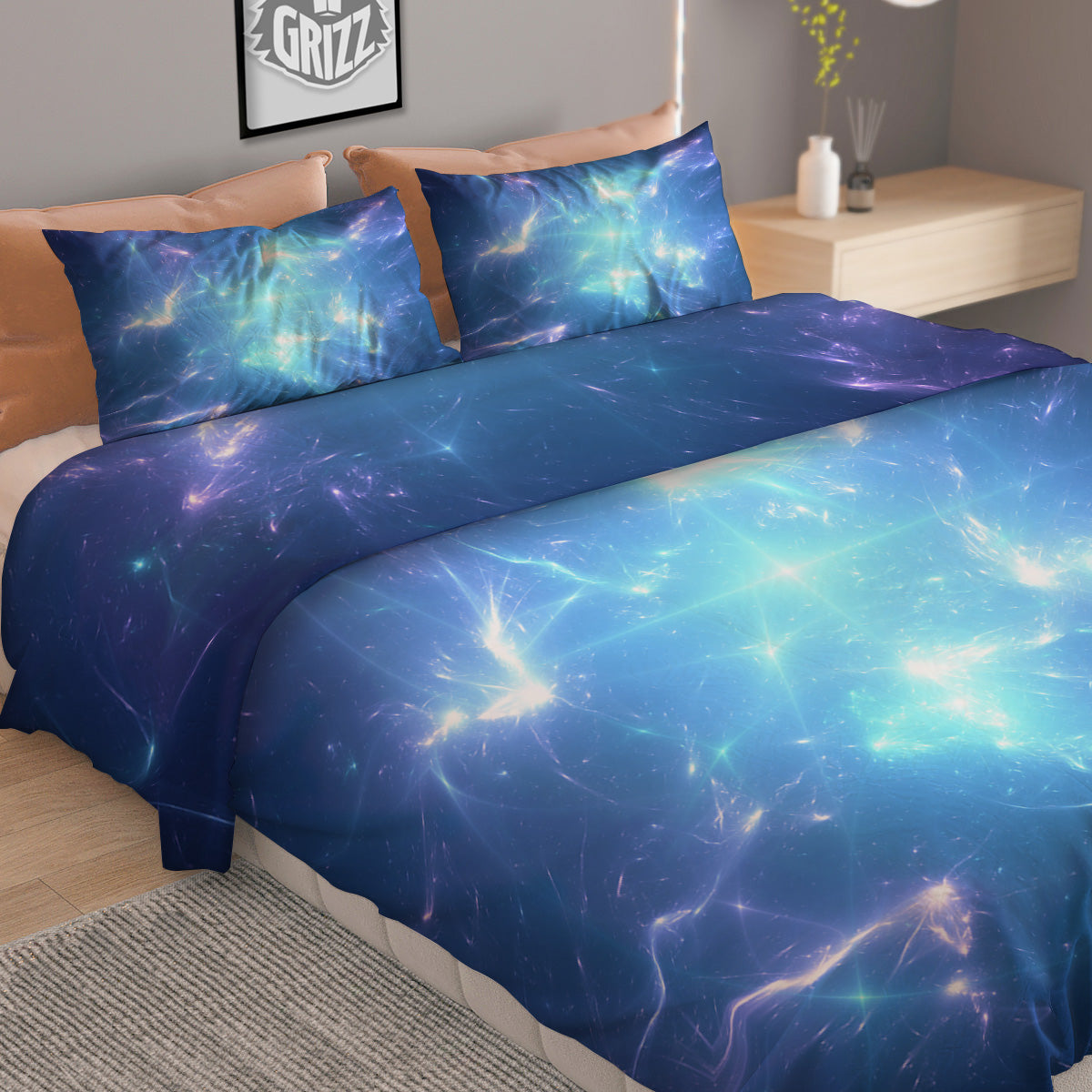 Peacock Embroidery Print Pattern Duvet Cover Bedding Set