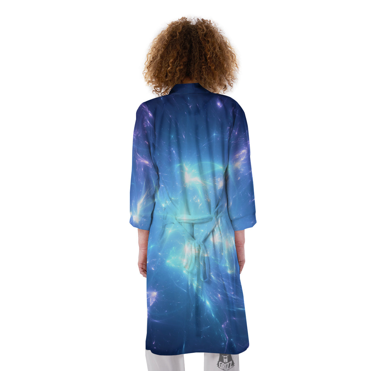 Plasma Blue Print Kimono-grizzshop