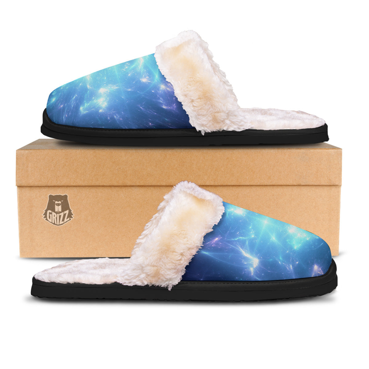 Plasma Blue Print Slippers-grizzshop
