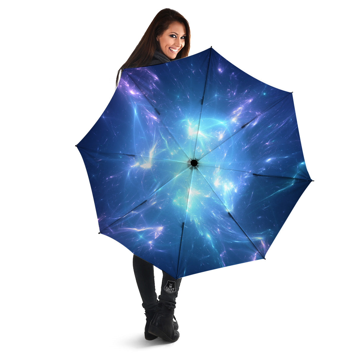 Plasma Blue Print Umbrella-grizzshop