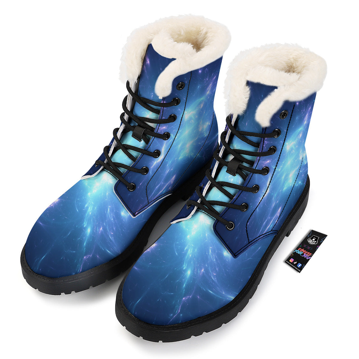 Plasma Blue Print Winter Boots-grizzshop
