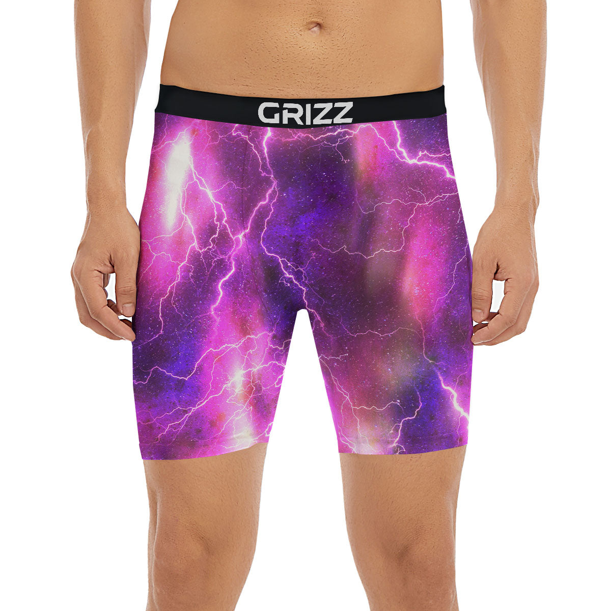 Plasma Lightning Print Boxer Briefs-grizzshop