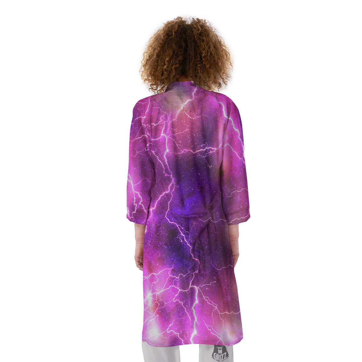Plasma Lightning Print Kimono-grizzshop