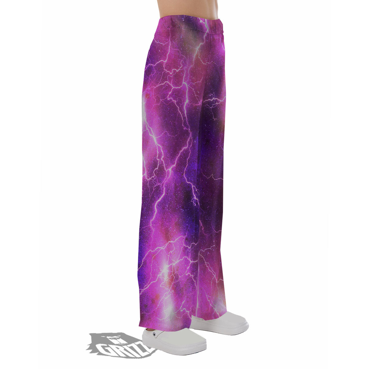Plasma Lightning Print Pajama Pants-grizzshop