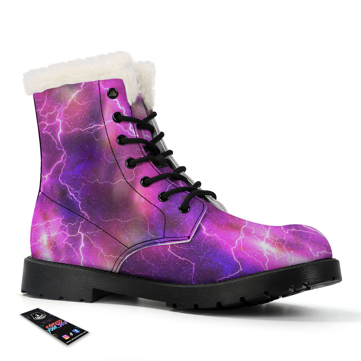 Plasma Lightning Print Winter Boots-grizzshop