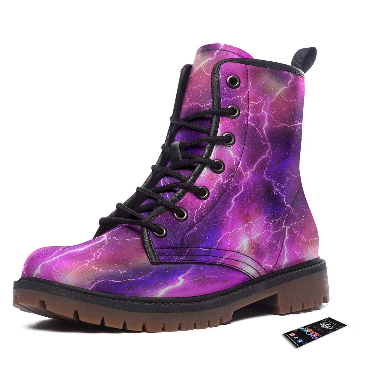 Plasma Lightning Print Work Boots-grizzshop