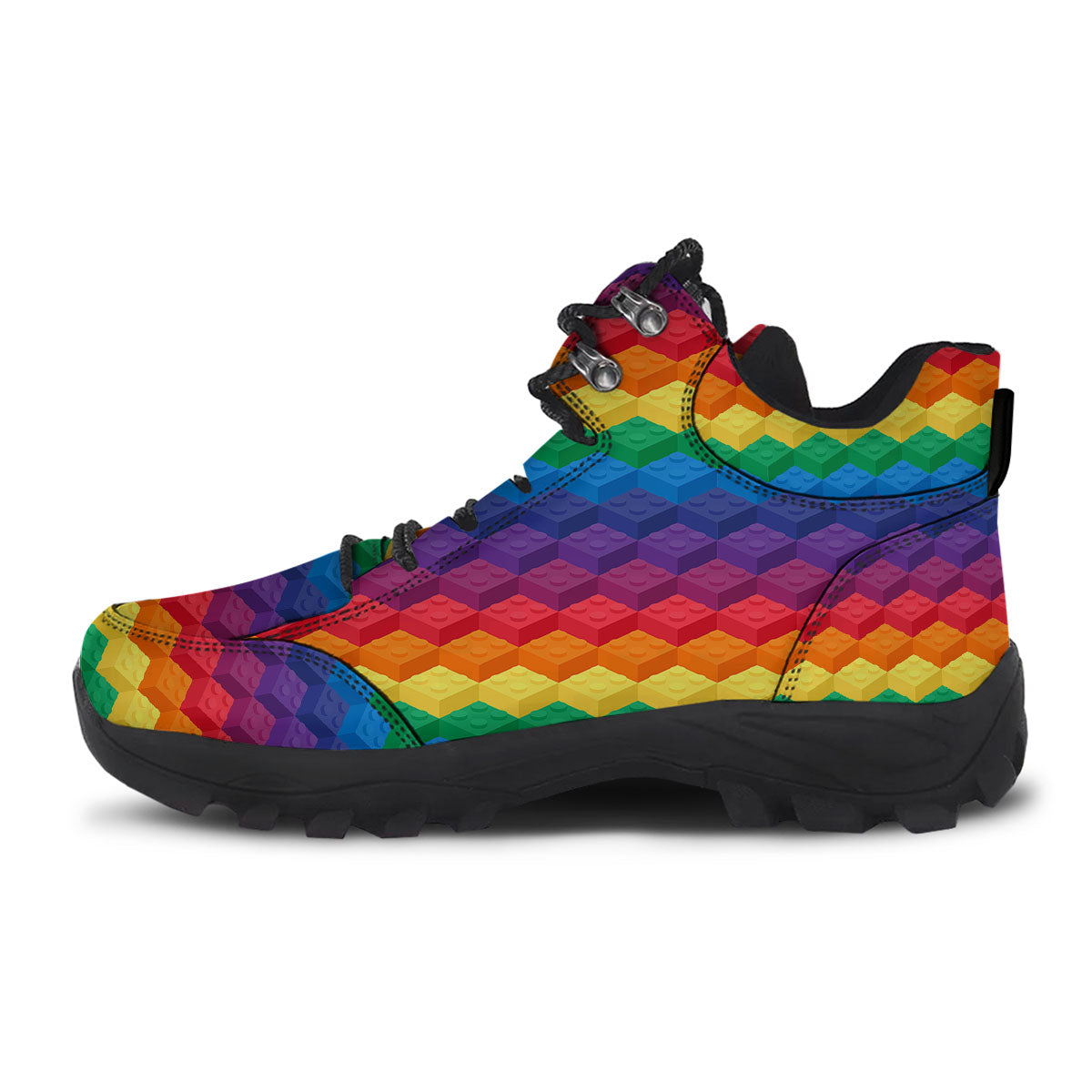 Plastic Blocks Building Print Pattern Hiking Shoes-grizzshop