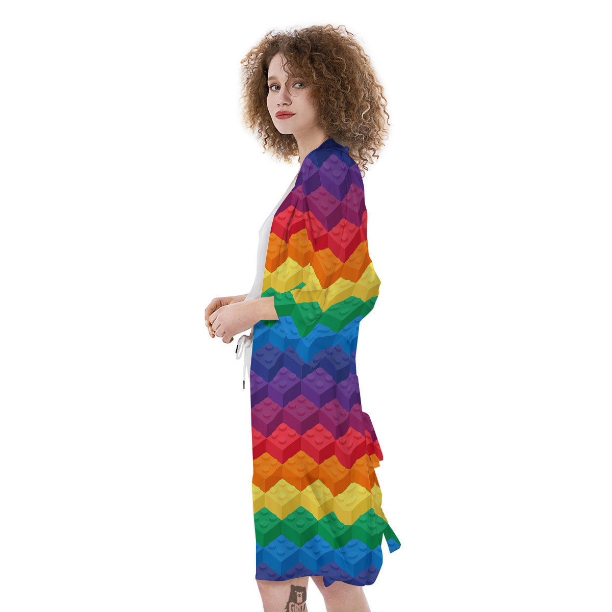 Plastic Blocks Building Print Pattern Kimono-grizzshop