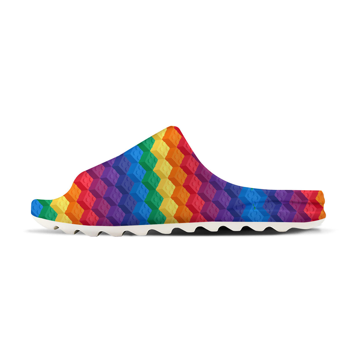 Plastic Blocks Building Print Pattern Sandals-grizzshop