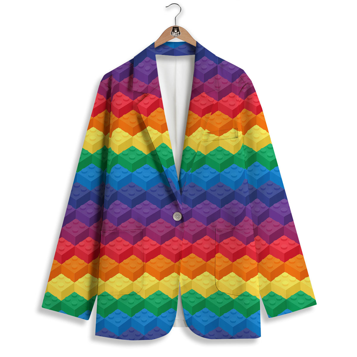 Plastic Blocks Building Print Pattern Women's Blazer-grizzshop