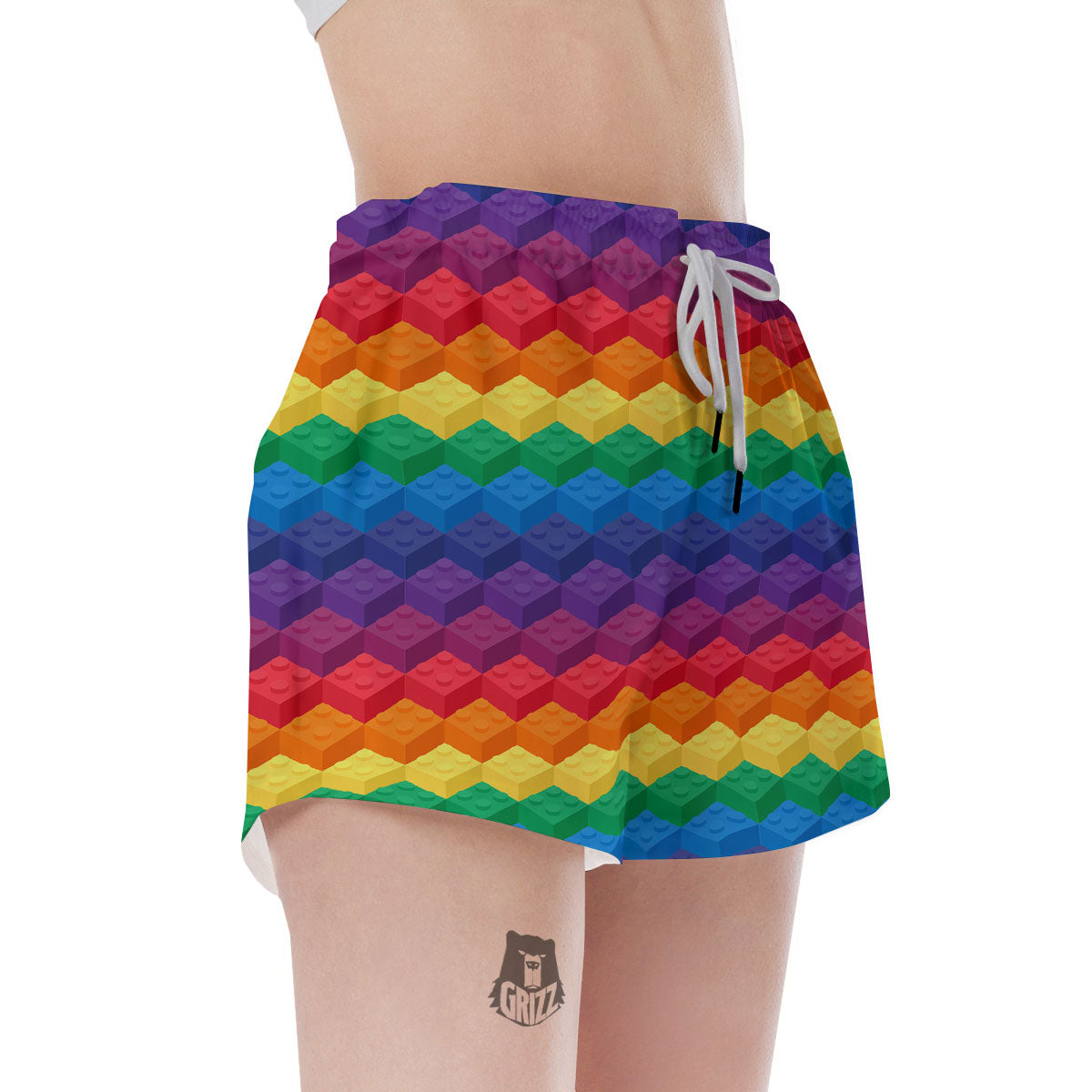 Plastic Blocks Building Print Pattern Women's Shorts-grizzshop