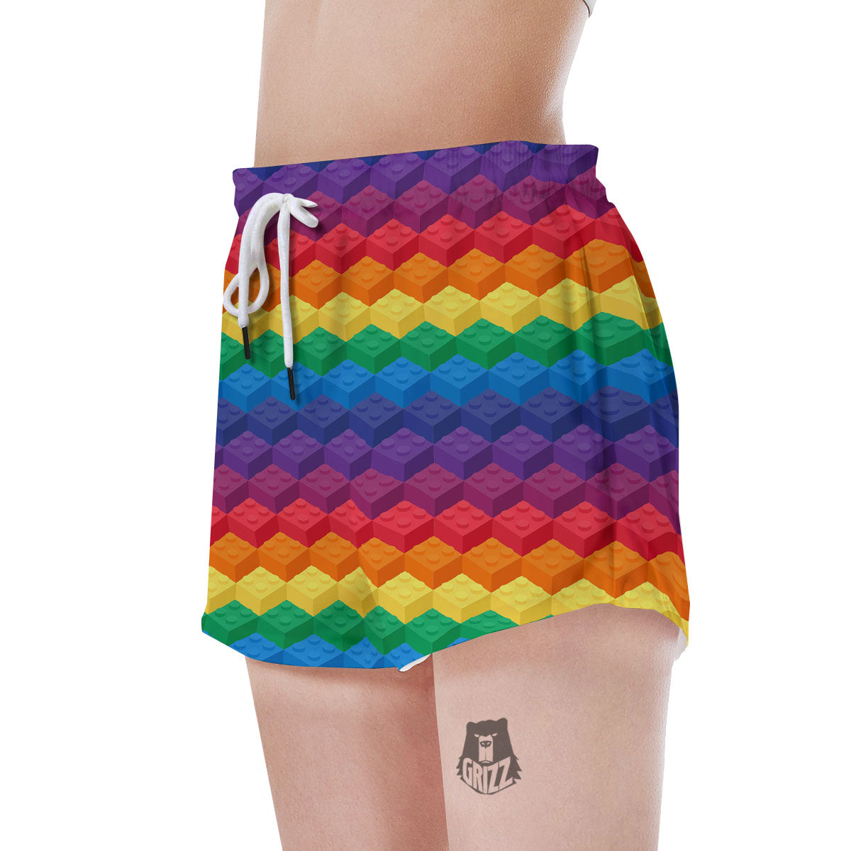 Plastic Blocks Building Print Pattern Women's Shorts-grizzshop