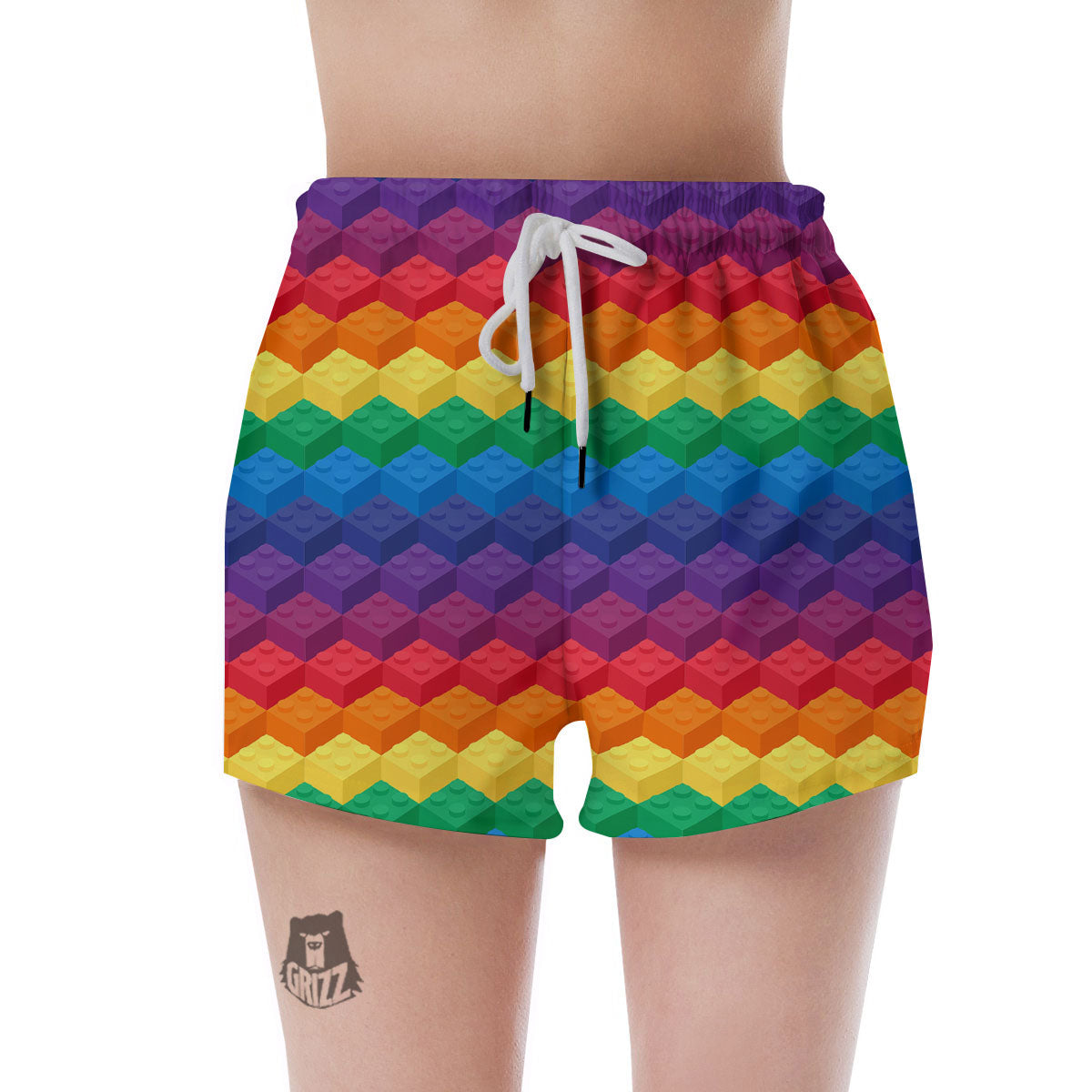 Plastic Blocks Building Print Pattern Women's Shorts-grizzshop
