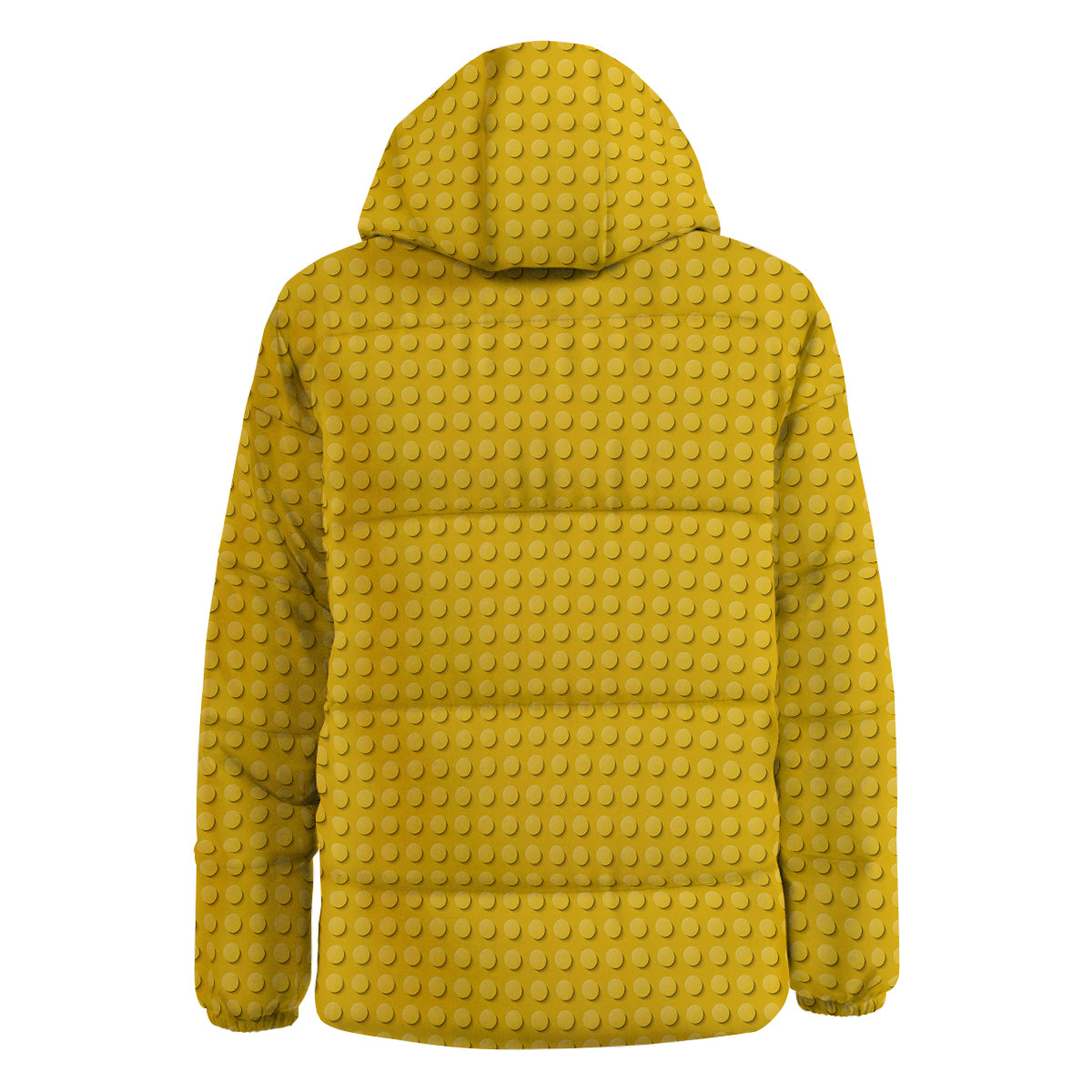 Plastic Building Blocks Yellow Print Pattern Down Jacket-grizzshop