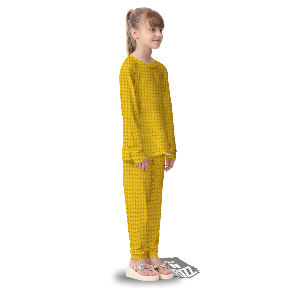 Plastic Building Blocks Yellow Print Pattern Kid's Pajamas-grizzshop