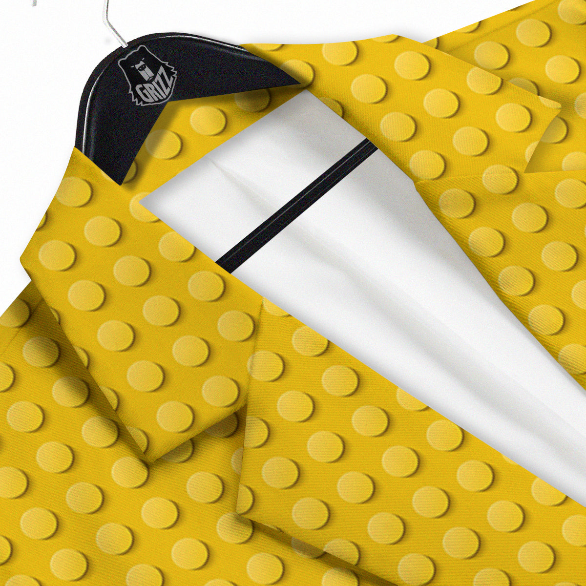 Plastic Building Blocks Yellow Print Pattern Men's Sport Coat-grizzshop