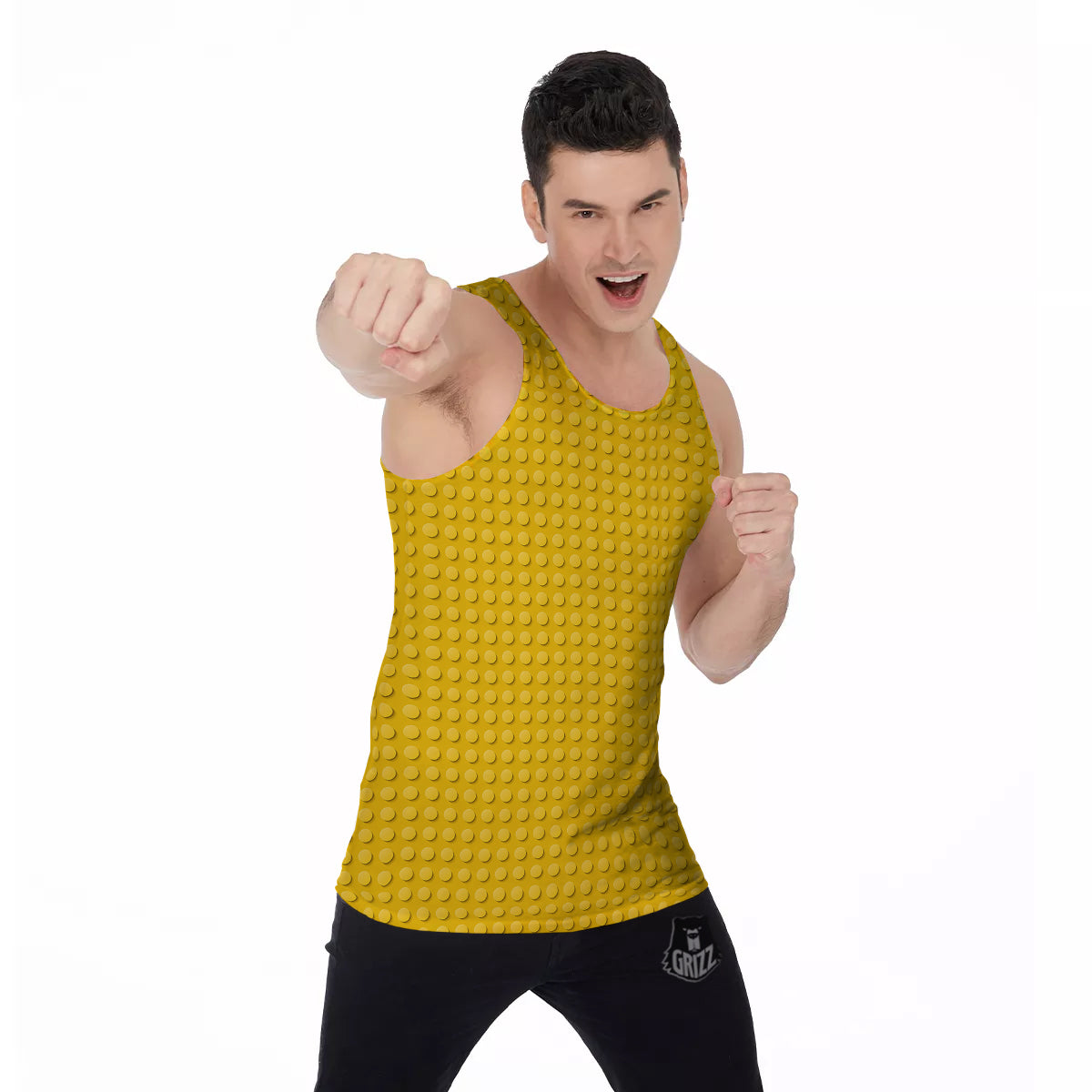 Plastic Building Blocks Yellow Print Pattern Men's Tank Top-grizzshop