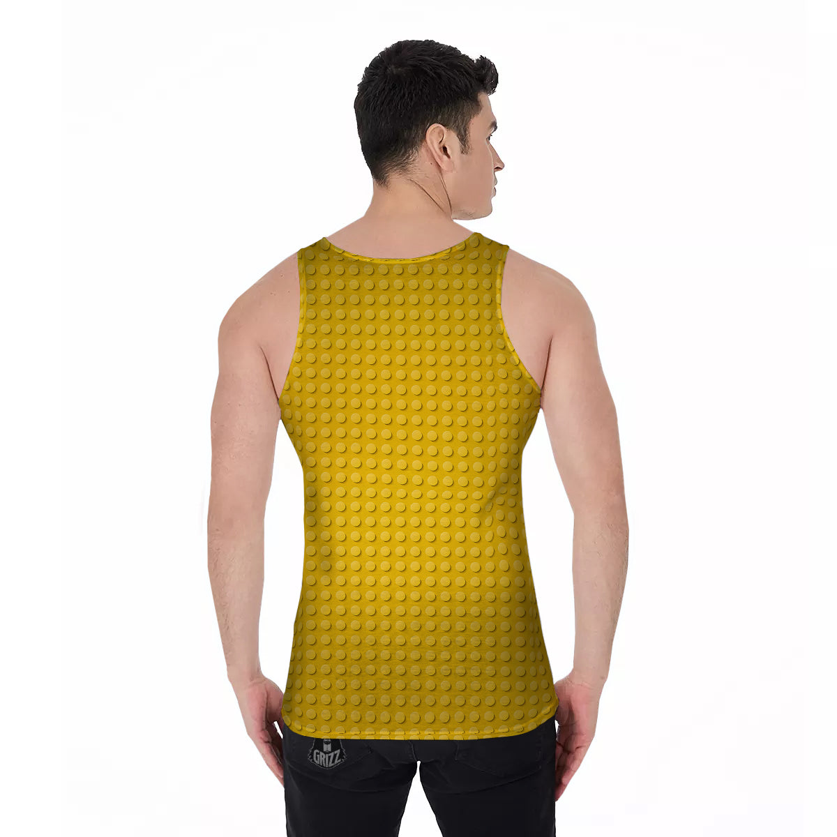 Plastic Building Blocks Yellow Print Pattern Men's Tank Top-grizzshop