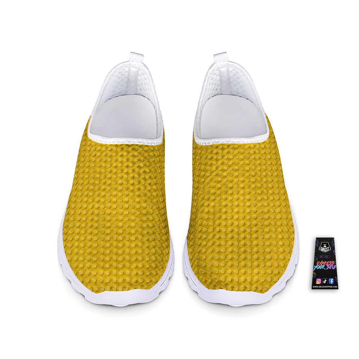 Plastic Building Blocks Yellow Print Pattern Nurse Shoes-grizzshop