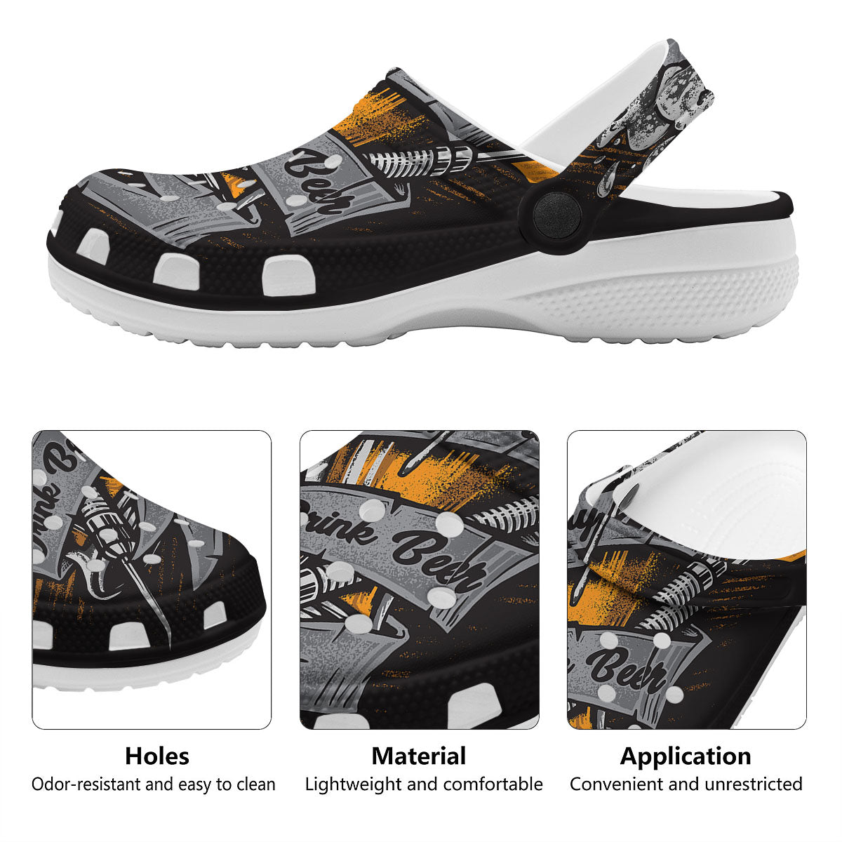 Play Dart Drink Beer Print Clog-grizzshop