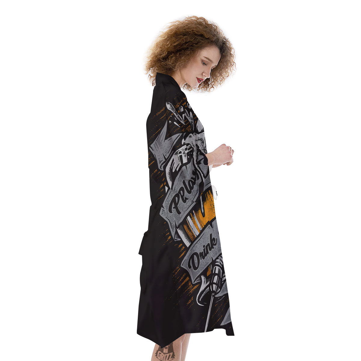 Play Dart Drink Beer Print Kimono-grizzshop