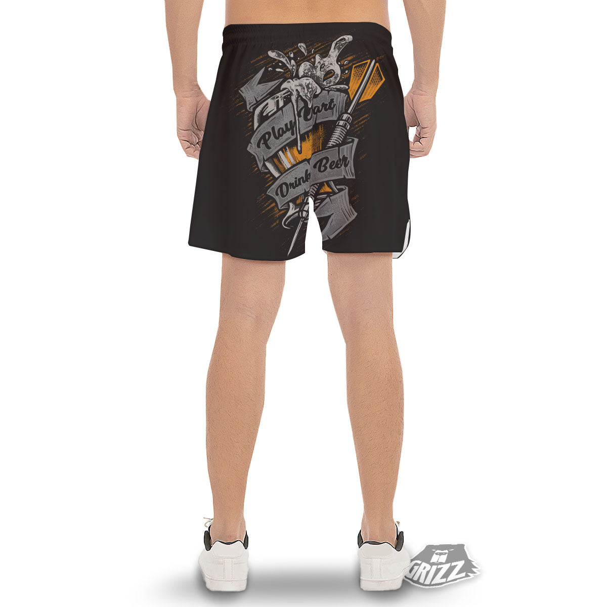 Play Dart Drink Beer Print Men's Gym Shorts-grizzshop