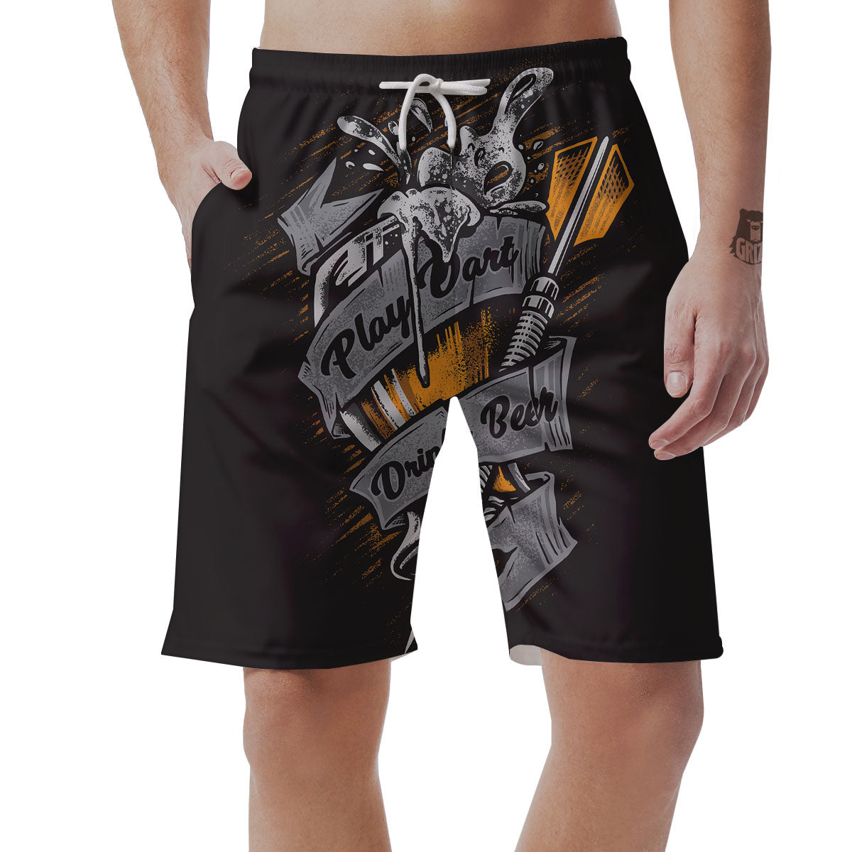 Play Dart Drink Beer Print Men's Shorts-grizzshop