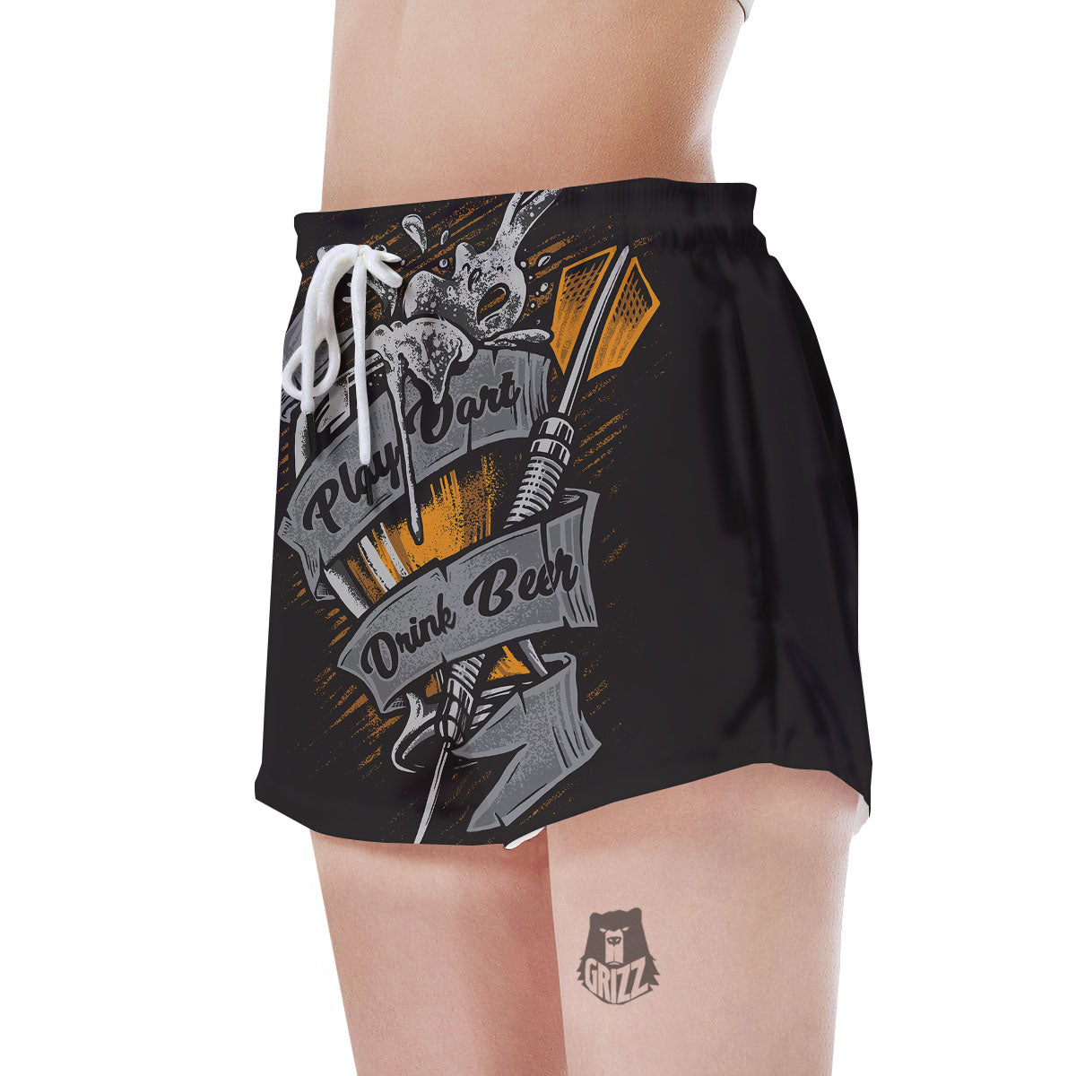Play Dart Drink Beer Print Women's Shorts-grizzshop