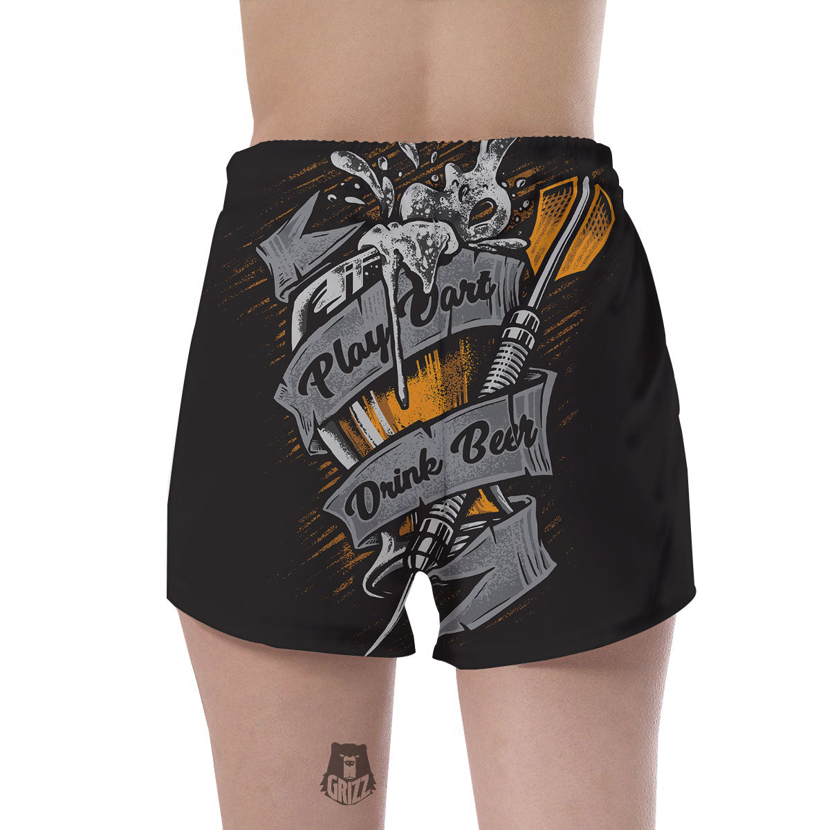 Play Dart Drink Beer Print Women's Shorts-grizzshop